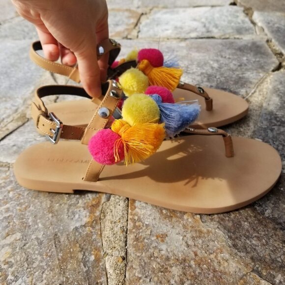 Rebecca Minkoff Estelle Studded Pom Pom Sandals 7 - Picture 7 of 13